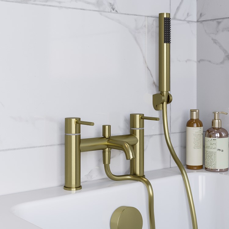 GRADE A1 - Brushed Brass Bath Shower Mixer Tap - Arissa