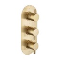 A1/ARIBB012 ONLY OPENED - Brushed Brass 2 Outlet Concealed Thermostatic Shower Valve with Triple Control - Arissa