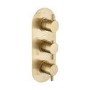 Brushed Brass 2 Outlet Concealed Thermostatic Shower Valve with Triple Control - Arissa