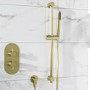 GRADE A1 - Brushed Brass Shower Slider Riser Rail Kit - Arissa