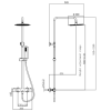 Brushed Brass Thermostatic Mixer Shower with Round Overhead &amp; Pencil Hand Shower - Arissa