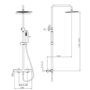 GRADE A1 - Brushed Brass Thermostatic Mixer Bar Shower with Round Overhead & Pencil Handset - Arissa
