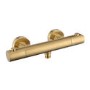 GRADE A1 - Brushed Brass Thermostatic Bar Valve with Bottom Outlet - Arissa