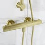 Brushed Brass 1Outlet Thermostatic Exposed Bar Shower Valve - Arissa