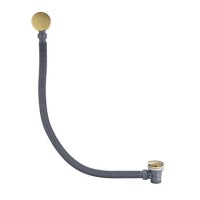Brushed Brass Easy Clean Click Clack Bath Waste with Overflow - Arissa Brushed Brass Easy Clean Click Clack Bath Waste with Overflow - Arissa
