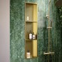 GRADE A1 - Brass Shower Niche with Shelves 305 x 1210mm