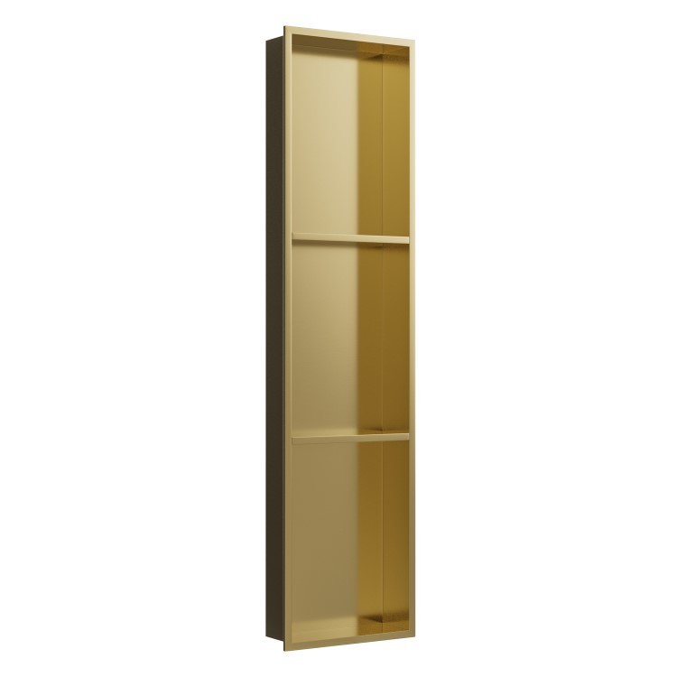 GRADE A1 - Brass Shower Niche with Shelves 305 x 1210mm