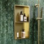 ONLY OPENED - Brushed Brass Shower Niche With Shelf 610 x 305mm- Arissa
