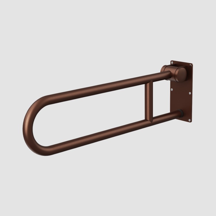 GRADE A1 - Bronze Folding Bathroom Grab Rail 600 x 160mm - Arissa