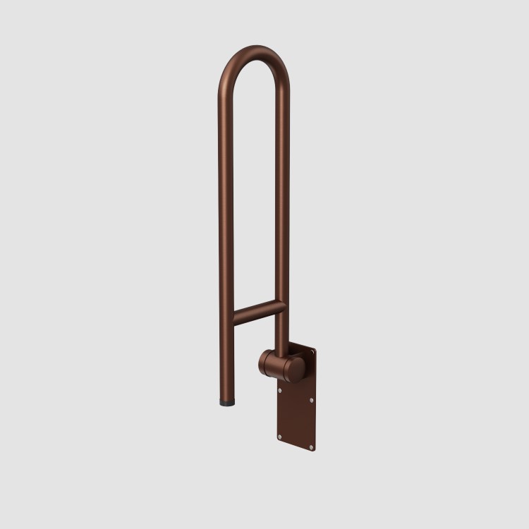 GRADE A1 - Bronze Folding Bathroom Grab Rail 600 x 160mm - Arissa