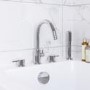 GRADE A1 - Chrome 4 Hole Bath Shower Mixer Tap - Arissa