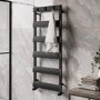 ONLY OPENED - Black Towel Radiator with Hooks 1200 x 500mm - Arizona