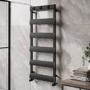 ONLY OPENED - Black Towel Radiator with Hooks 1200 x 500mm - Arizona