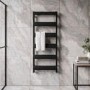 ONLY OPENED - Black Towel Radiator with Hooks 1200 x 500mm - Arizona