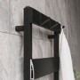 ONLY OPENED - Black Towel Radiator with Hooks 1200 x 500mm - Arizona