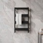 GRADE A1 - Black Towel Radiator with Hooks 800 x 500mm - Arizona