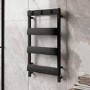 GRADE A1 - Black Towel Radiator with Hooks 800 x 500mm - Arizona
