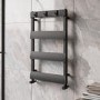 Black Towel Radiator with Hooks 800 x 500mm - Arizona
