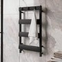 GRADE A1 - Black Towel Radiator with Hooks 800 x 500mm - Arizona