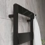 GRADE A1 - Black Towel Radiator with Hooks 800 x 500mm - Arizona