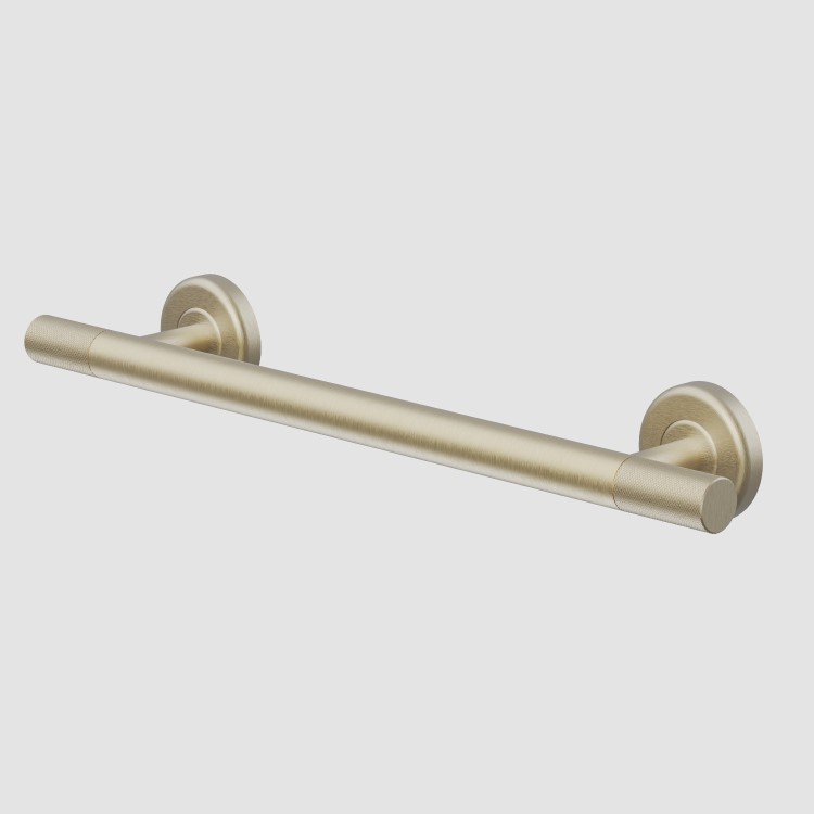 GRADE A1 - Brass Knurled Bathroom Grab Rail 450 x 77mm - Arissa