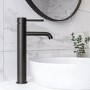 GRADE A1 - Black Tall Single Lever Mono Basin Mixer Tap - Arissa