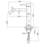 GRADE A1 - Black Tall Single Lever Mono Basin Mixer Tap - Arissa