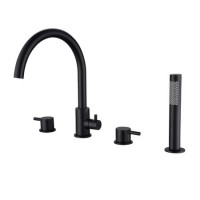 ONLY OPENED - Black 4 Hole Bath Shower Mixer Tap - Arissa