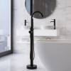 Black Freestanding Bath Shower Mixer Tap - Arissa