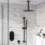 Black 235mm Ceiling Mounted Shower Arm - Arissa