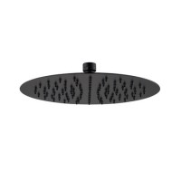 Black 250mm Round Rainfall Shower Head - Arissa