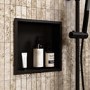 GRADE A1 - Black Shower Niche 305 x 305mm - Arissa