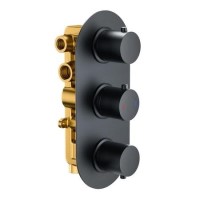 GRADE A1 - Matt Black 3 Outlet Concealed Valve - Arissa