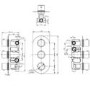 GRADE A1 - Matt Black 3 Outlet Concealed Valve - Arissa