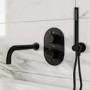 GRADE A1 - Matt Black Hose with Wall Bracket - Arissa