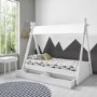 Arlo White Teepee Bed Frame with Pull Out Storage Drawers