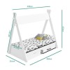 Arlo White Teepee Bed Frame with Pull Out Storage Drawers