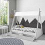 Arlo Grey and White Teepee Bed Frame with Pull Out Storage Drawers 