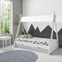 Arlo Grey and White Teepee Bed Frame with Pull Out Storage Drawers 