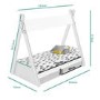 Arlo Grey and White Teepee Bed Frame with Pull Out Storage Drawers 