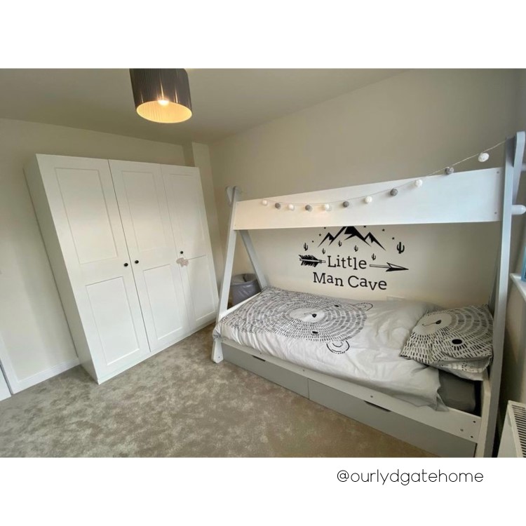Arlo Grey and White Teepee Bed Frame with Pull Out Storage Drawers 