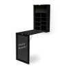 Black Wooden Wall Mounted Folding Desk with Shelves - LPD