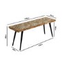 Large Herringbone Mango Wood Dining Bench - Seats 2 - Arno