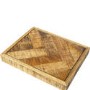 Large Herringbone Mango Wood Dining Bench - Seats 2 - Arno