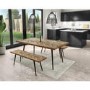 Large Herringbone Mango Wood Dining Bench - Seats 2 - Arno
