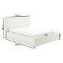 Cloud Bed Frame in White with Ottoman Storage - Double - Aries