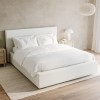 Cloud Bed Frame in White with Ottoman Storage - King Size - Aries