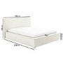 Cloud Bed Frame in White with Ottoman Storage - King Size - Aries
