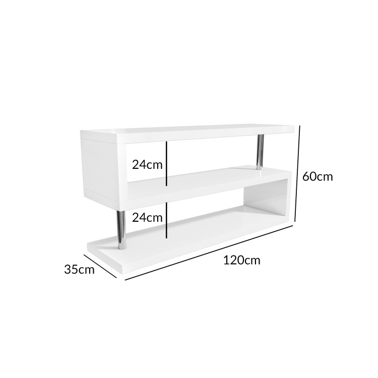 Artemis White High Gloss Geometric TV Stand - TV's up to 50"