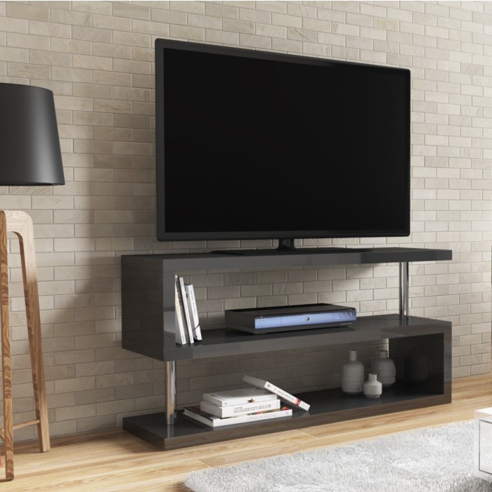 Artemis Grey High Gloss Geometric Tv Unit Stand It Direct Artemis Grey High Gloss Geometric Tv Unit Stand
